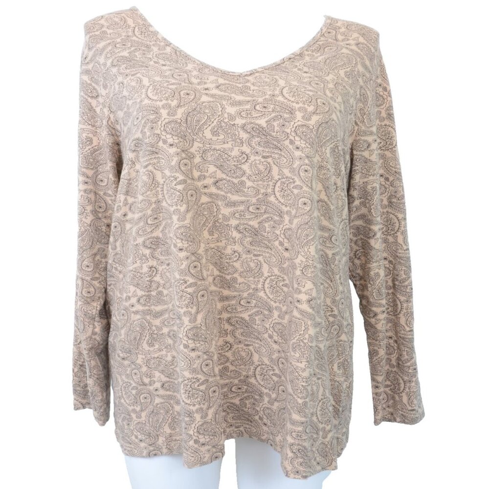 Lane Bryant PLUS Size 22W/24W Paisley 3/4 Sleeve T-Shirt Top Casual Vacation